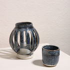 Cachepô Cerâmica Mirage - Azul Escuro