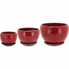 Cachepô Cerâmica Vermelho 3pç