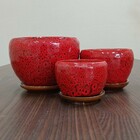 Cachepô Cerâmica Vermelho 3pç