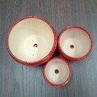 Cachepô Cerâmica Vermelho 3pç