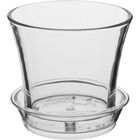 Cachepô Com Prato Vidro Transparente Orchid 14x15x15cm