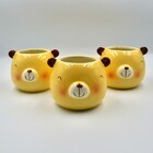 Cachepo De Ceramica - 3 Ursos Pardo