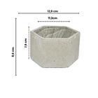 Cachepô De Concreto Artesanal Hexágono 8,6cm Cinza Linha Eco