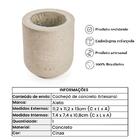 Cachepô De Concreto Decorativo Cilindro 13cm Cinza Linha Eco