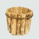 Cachepo De Madeira Rustico 20 Cm X 15 Cm - Kit 02 Unid