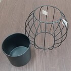 Cachepô Decorativo Vaso Planta Metal 25x29x29cm Preto
