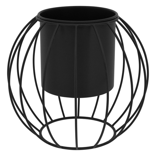 Cachepô Decorativo Vaso Planta Metal 25x29x29cm Preto