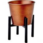 Cachepô Octave Em Metal Cobre Com Suporte Decorativo 19x15cm