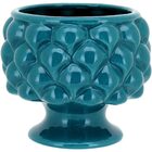 Cachepô Vaso De Planta Decorativo 11x12x12cm Cerâmica Azul