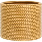 Cachepô Vaso De Planta Decorativo 13x15x15cm Cerâmica Amarelo