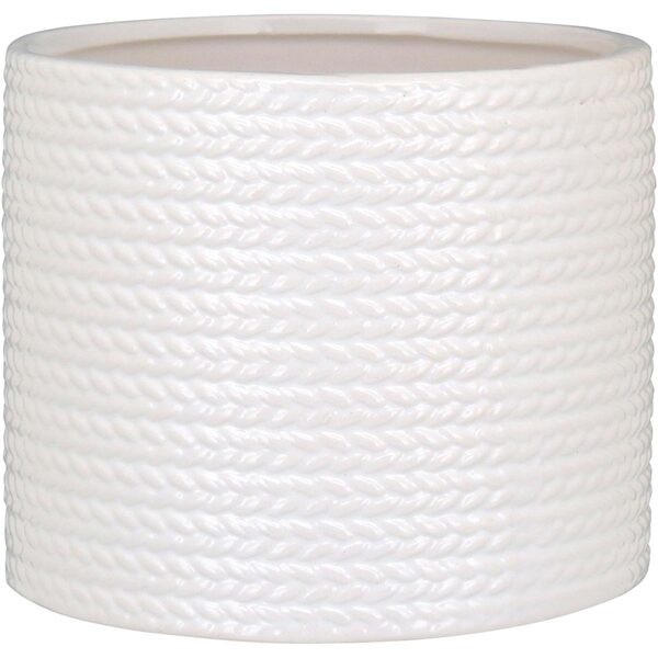 Cachepô Vaso De Planta Decorativo 13x15x15cm Cerâmica Branco