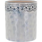 Cachepô Vaso De Planta Decorativo 16x13x13cm Cerâmica Azul
