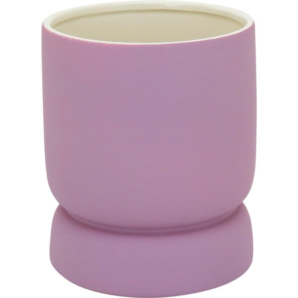Cachepô Vaso De Planta Decorativo 17x14x14cm Cerâmica Lilás