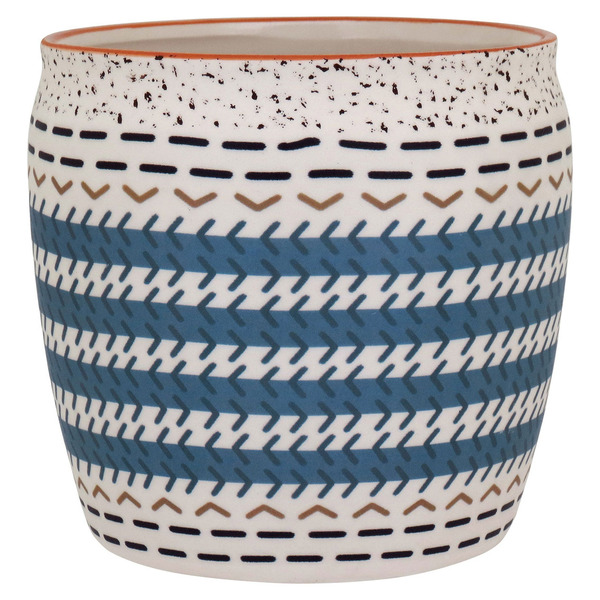 Cachepô Vaso Decorativo Planta Cerâmica 14x13x13cm Azul