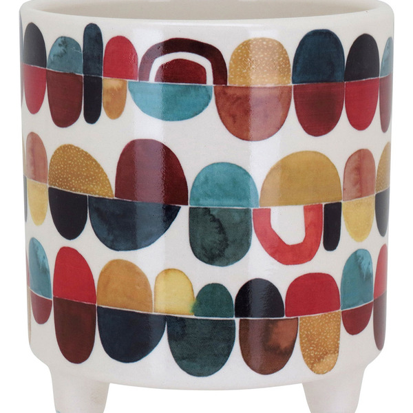 Cachepô Vaso Decorativo Planta Cerâmica 14x13x13cm Color