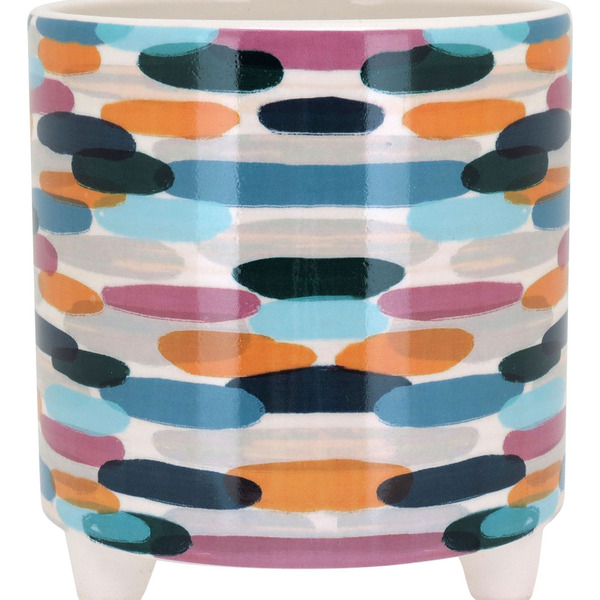 Cachepô Vaso Decorativo Planta Cerâmica 18x17x17cm Color