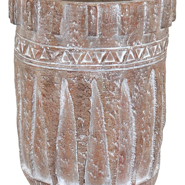 Cachepô Vaso Decorativo Planta Resina 36x29x29cm Bege