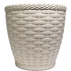 Cachepô Vaso Redondo De Plástico 750ml 11cm Rattan Palha