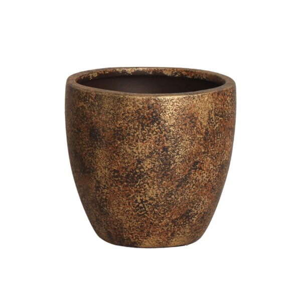 Cachepot de Cerâmica 12,7x13,5cm Dourado Moderno Burian by Cerâmica Burguina