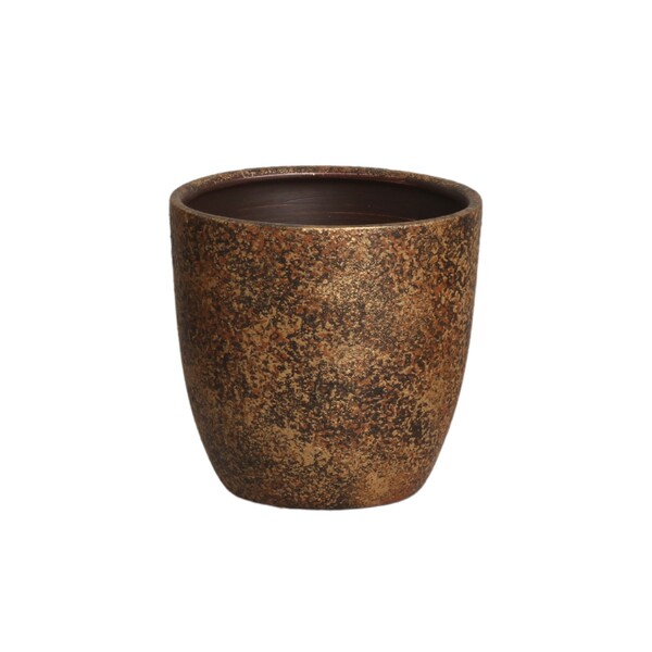 Cachepot de Cerâmica 14,9x15,8cm Dourado Moderno Burian by Cerâmica Burguina