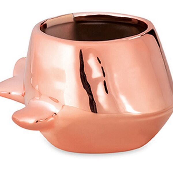 Cachepot Baleia Rose Gold Em Cerâmica 8619 Mart