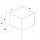 Cachepot Box Retrô 35x35cm Pés Palito Cb Estilare - Branco