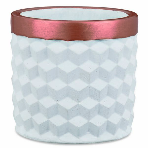 Cachepot Branco Em Cimento 08575 G Mart