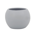 Cachepot Cerâmica Bola Cinza 11x11x11cm Arts Cris