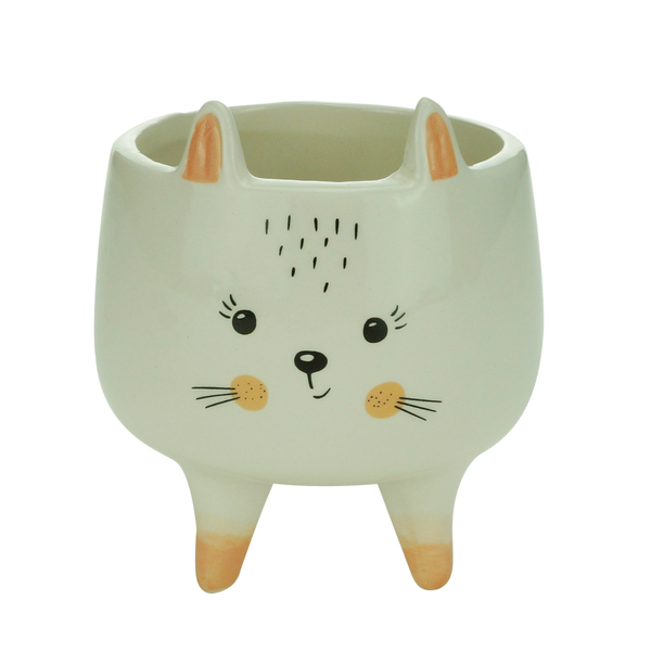 Cachepot Cerâmica Charmy Feet Rabbit Branco 8,4x9,5cm Urban