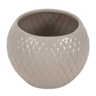 Cachepot Cerâmica Esmaltada Ped. Esculpida14,3x19,3cm