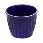 Cachepot Cerâmica Frisado Cobalto Pequeno