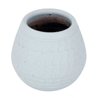 Cachepot Cerâmica Lotus 16x13x12 Antique Gray Bella Art