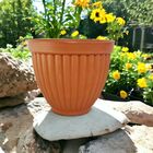 Cachepot Cerâmica Romano Alto Natural 17x20cm Boa Nova