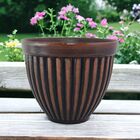 Cachepot Cerâmica Romano Alto Tabaco 17x20cm Boa Nova