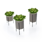 Cachepot Cinza Com Suporte Em Metal G 15x8 Cm M02 - D'rossi