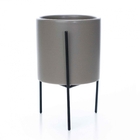 Cachepot Cinza Com Suporte Em Metal M 13x8 Cm M02 - D'rossi