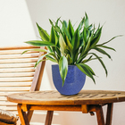 Cachepot de Cerâmica Azul 13x18x13cm Bella Art Vetrificados