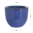 Cachepot de Cerâmica Azul 13x18x13cm Bella Art Vetrificados