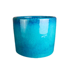 Cachepot de Cerâmica Azul 16x19x16cm Bella Art Vetrificados