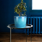 Cachepot de Cerâmica Azul 16x19x16cm Bella Art Vetrificados