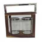 Cachepot De Ceramica Cinza E Dourado