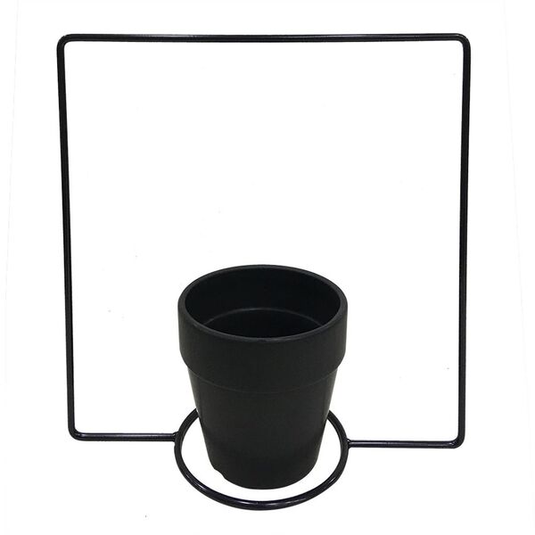 Cachepot De Ceramica Com Suporte De Metal 12cm X 11cm