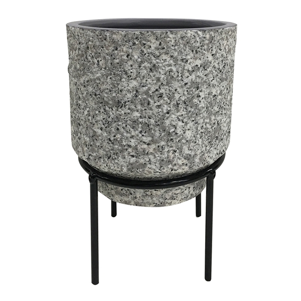 Cachepot De Ceramica Com Suporte De Metal 12cm X 12cm