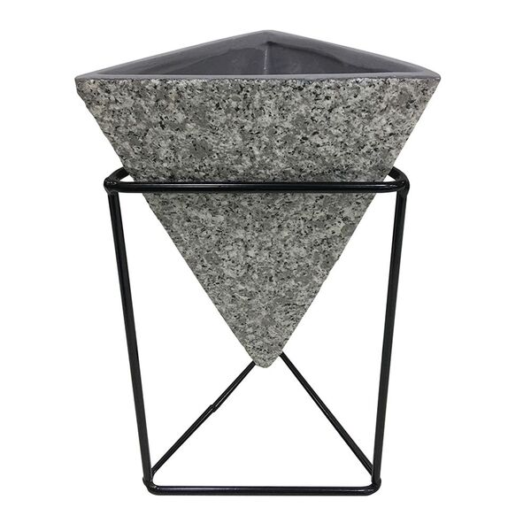 Cachepot De Ceramica Com Suporte De Metal 15cm X 18cm