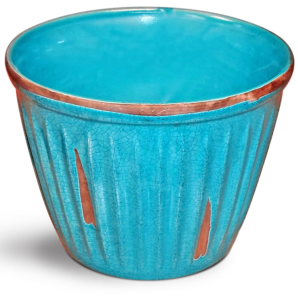 Cachepot Cer u00e2mica Frisado Turquesa Pequeno Leroy Merlin Aparador Em U Madeira ~ Cachepot Cer u00e2mica Frisado Turquesa Pequeno Leroy Merlin