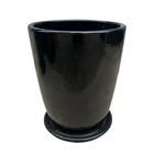 Cachepot de Cerâmica Livia Preto 21x21x26cm Ts Brasil