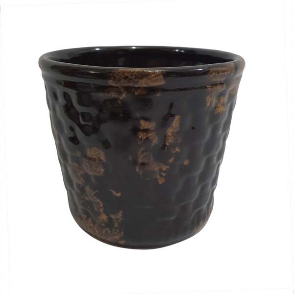 Cachepôt De Cerâmica Preto 11 X 13 Cm