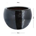 Cachepot de Cerâmica Preto 13x18x13cm Bella Art Vetrificados