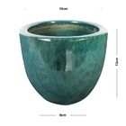 Cachepot de Cerâmica Verde 13x18x13cm Bella Art Vetrificados