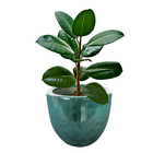 Cachepot de Cerâmica Verde 13x18x13cm Bella Art Vetrificados